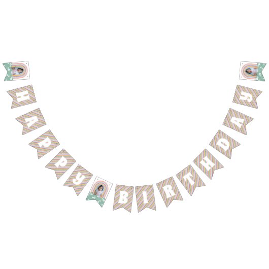 Retro Rainbow & Daisies Birthday Bunting Banner (Alle)