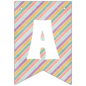 Retro Rainbow & Daisies Birthday Bunting Banner (Derde vlag)