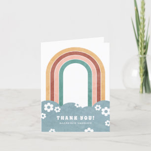 Retro Rainbow & Daisies Carte de remerciements - T
