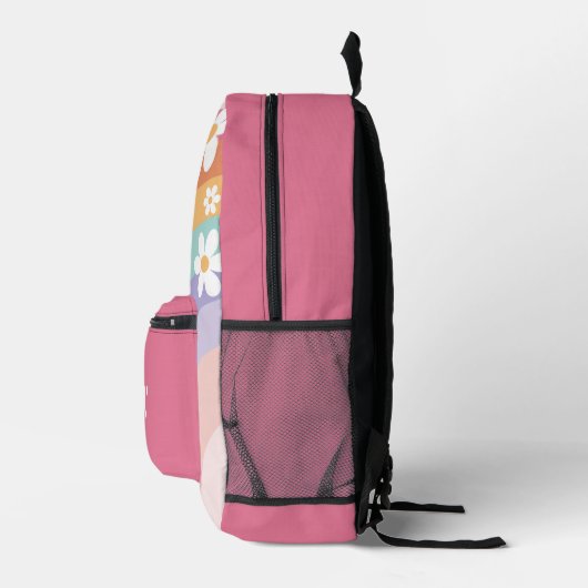 Retro Rainbow Daisy Bedrukte Rugzak (Rechts)