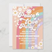 Retro Rainbow Daisy Birthday Invitation (Devant)