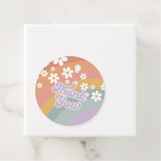 Retro Rainbow Dank u Bedankjes Labels (In situ)