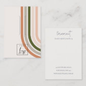 Retro Rainbow Desert Logo Logo Haarclip Display Visitekaartje (Voorkant / Achterkant)