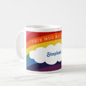 Retro Rainbow | Deze Mok behoort tot: Naam (Voorkant links)