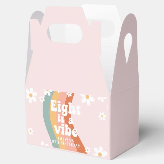 Retro Rainbow Eight is een Vibe Daisy 8th Verjaard Bedankdoosjes (Geopend)