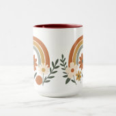 Retro Rainbow Floral Ceramic Mug (Centre)