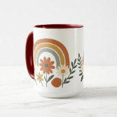 Retro Rainbow Floral Ceramic Mug (Devant gauche)