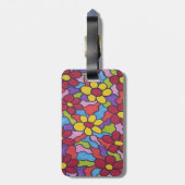 Retro Rainbow Flower Pattern Bagagelabel (Achterkant verticaal)