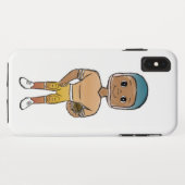 retro rainbow football player ombre Case-Mate iPhone case (Achterkant (horizontaal))