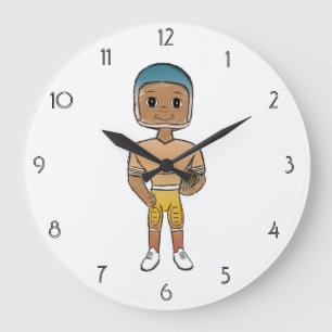 retro rainbow football player ombre grote klok
