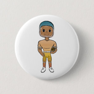 retro rainbow football player ombre ronde button 5,7 cm