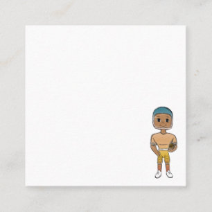  retro rainbow football player ombre vierkante visitekaartje