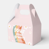 Retro Rainbow Four Ever Groovy Daisy 4th Verjaarda Bedankdoosjes (Voorkant Zijde)