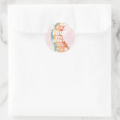 Retro Rainbow Four Ever Groovy Daisy Ronde Sticker (Tas)