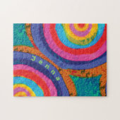 Retro Rainbow Fractal Monogram Naam Legpuzzel (Horizontaal)