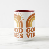 Retro Rainbow Good Vibes Ceramic Mug (Centre)