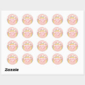 Retro Rainbow Groovy 1 1e verjaardag Ronde Sticker (Vel)