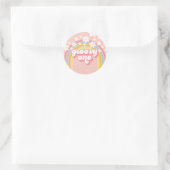 Retro Rainbow Groovy 1 1e verjaardag Ronde Sticker (Tas)