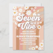 Retro Rainbow Groovy Birthday Invitation (Devant)