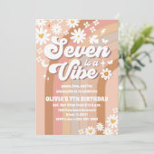 Retro Rainbow Groovy Birthday Invitation (Debout devant)