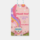 Retro Rainbow Groovy Dank u Cadeau Labels Cadeaulabel (Voorkant)