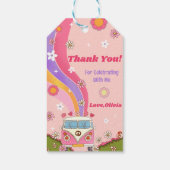 Retro Rainbow Groovy Dank u Cadeau Labels Cadeaulabel (Achterkant)