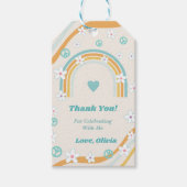 Retro Rainbow Groovy dank u geschenk Cadeaulabel (Voorkant)