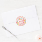 Retro Rainbow Groovy dank u Ronde Sticker (Envelop)