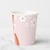 Retro Rainbow Groovy One Daisy Papieren Bekers (Links)