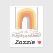 Retro Rainbow Hartelijk dank voor uw steun Sticker (Vel)