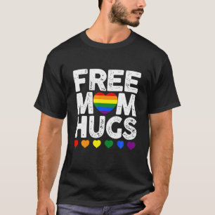 Retro Rainbow Heart Liefde Moeder Knuffels Gay LGB T-shirt
