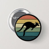 Retro Rainbow Kangaroo Ronde Button 5,7 Cm (Voorkant /achterkant)
