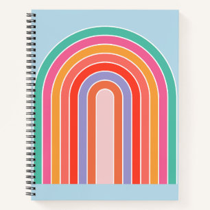 Retro Rainbow kleurig blauw Notitieboek