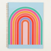 Retro Rainbow kleurig blauw Planner (Voorkant)