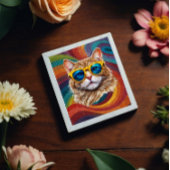 Retro Rainbow LGBTQ+ Cool Gay Cat Puzzle