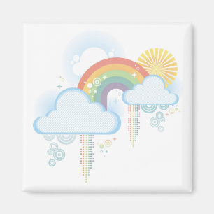 Retro Rainbow Magnet - Square Magneet