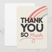 Retro Rainbow Merci tellement de carte de voeux (Devant / Derrière)