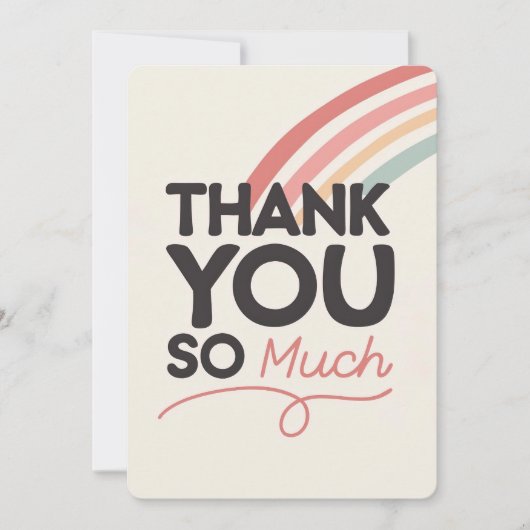 Retro Rainbow Merci tellement de carte de voeux (Devant)