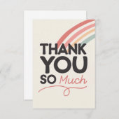Retro Rainbow Merci tellement de carte de voeux (Devant / Derrière)