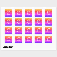 Retro Rainbow Monogram Initiaal & Name Envelope