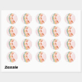 Retro Rainbow Nine is een Vibe Daisy 9th Verjaarda Ronde Sticker (Vel)