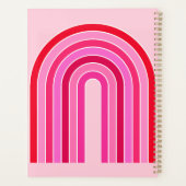 Retro Rainbow Preppy roze en rode Arch Planner (Achterkant)