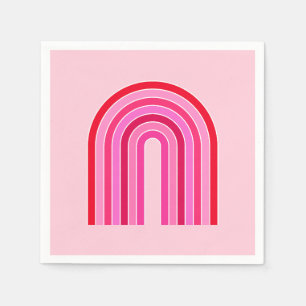 Retro Rainbow Preppy roze en rode Arch Servet