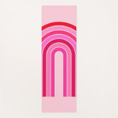 Retro Rainbow Preppy roze en rode Arch Yogamat (Voorkant)