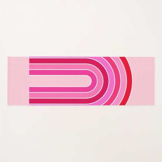 Retro Rainbow Preppy roze en rode Arch Yogamat (Voorkant (horizontaal))