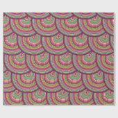 Retro Rainbow Psychedelic Circles Pattern Cadeaupapier (Vlak)