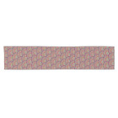 Retro Rainbow Psychedelic Circles Pattern Korte Tafelloper (Horizontaal)