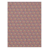 Retro Rainbow Psychedelic Circles Pattern Tafelkleed (Voorkant)
