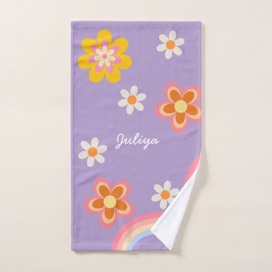 Retro Rainbow purple kids (Serviette à main)