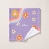 Retro Rainbow purple kids (Gant de toilette)